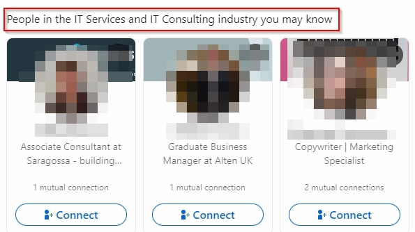 personalized suggestions by LinkedIn